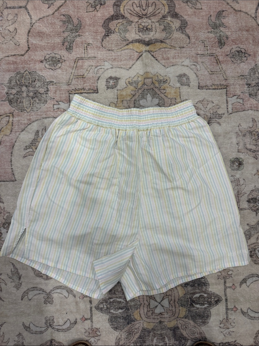 Djerf Avenue Pastel Multi-Stripe Elastic Waist Shorts